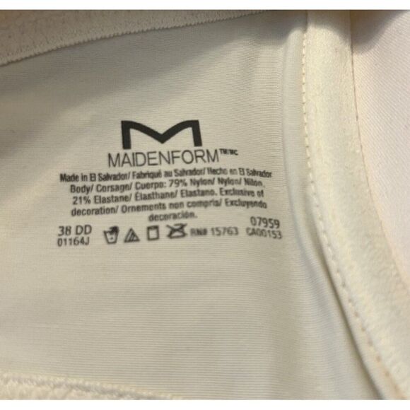Maidenform 38 DD Demi Underwire T Shirt Bra Cream 38DD Lightly Padded NWT - Picture 5 of 5